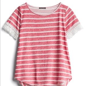 Stitch Fix Pink Clover Paley Crochet Trim Knit Top